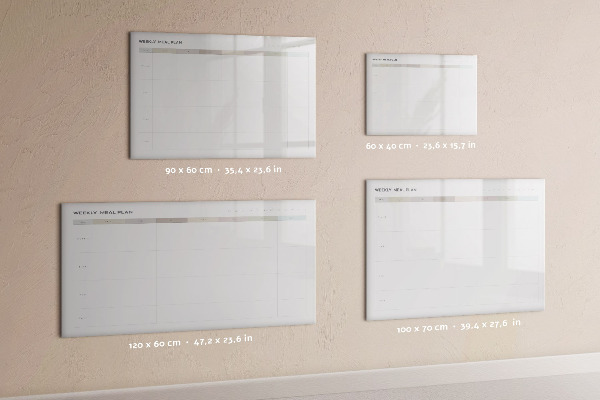 Dry erase board magnetic Meal plan for the whole week