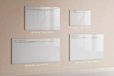 Dry erase board magnetic Meal plan for the whole week