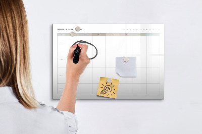 Dry erase board magnetic Meal plan for the whole week