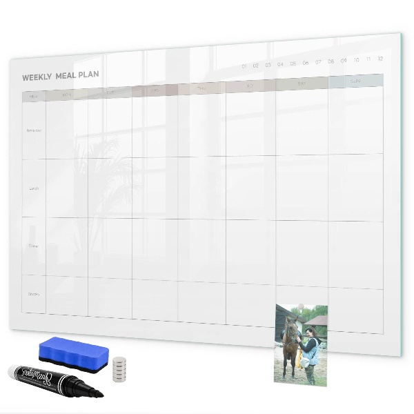 Dry erase board magnetic Meal plan for the whole week