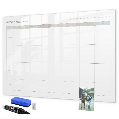 Dry erase board magnetic Meal plan for the whole week