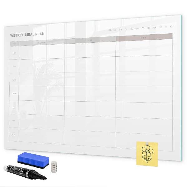 Magnetic dry erase board Meal plan for the week