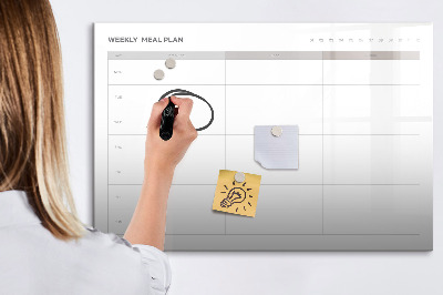 Magnetic dry erase board Meal plan for the week