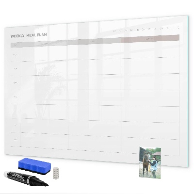 Magnetic dry erase board Meal plan for the week