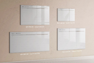 Magnetic dry erase board Meal plan for the week