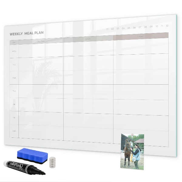 Magnetic dry erase board Meal plan for the week