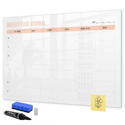 Dry erase board magnetic Weekly food diary and notes