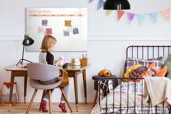 Dry erase board magnetic Weekly food diary and notes