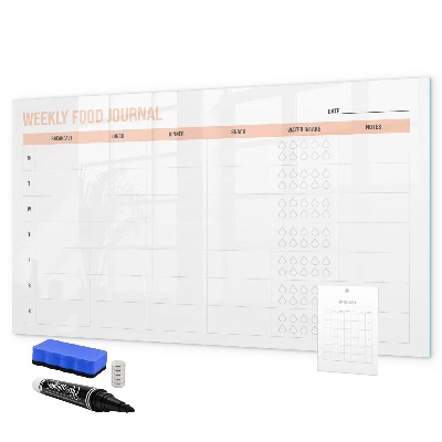 Dry erase board magnetic Weekly food diary and notes