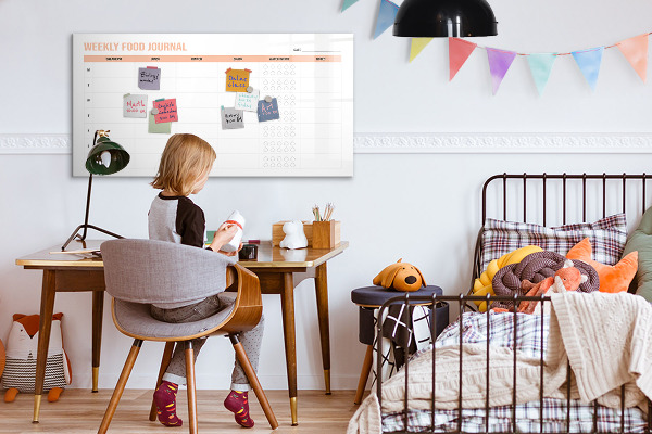 Dry erase board magnetic Weekly food diary and notes