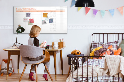 Dry erase board magnetic Weekly food diary and notes