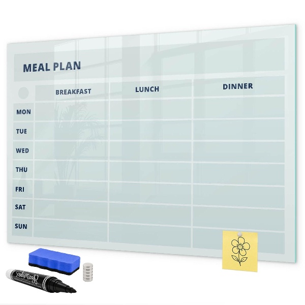 Dry erase board magnetic Meal plan with space for photos