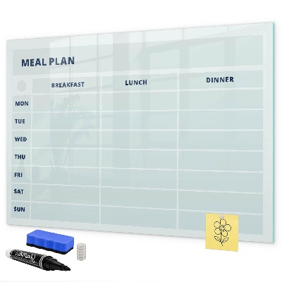 Dry erase board magnetic Meal plan with space for photos
