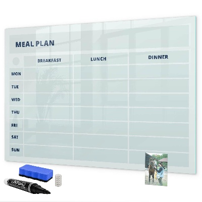 Dry erase board magnetic Meal plan with space for photos
