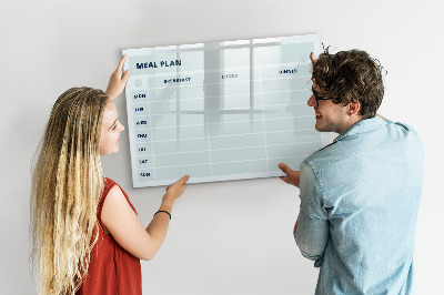Dry erase board magnetic Meal plan with space for photos
