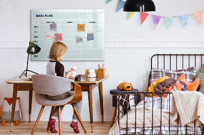 Dry erase board magnetic Meal plan with space for photos