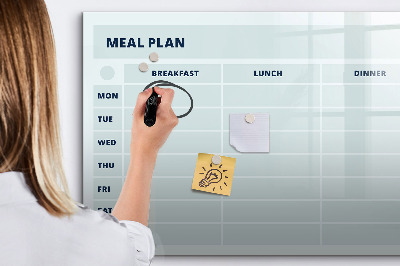 Dry erase board magnetic Meal plan with space for photos