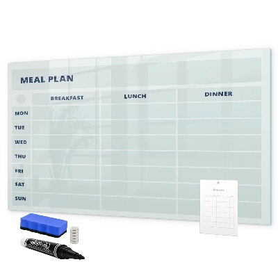 Dry erase board magnetic Meal plan with space for photos