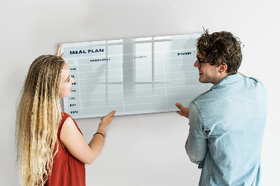 Dry erase board magnetic Meal plan with space for photos