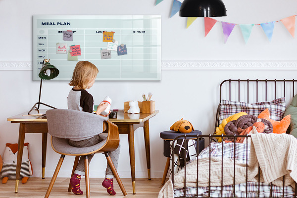 Dry erase board magnetic Meal plan with space for photos