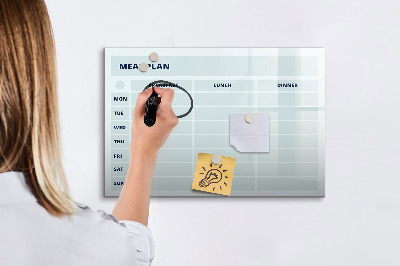 Dry erase board magnetic Meal plan with space for photos