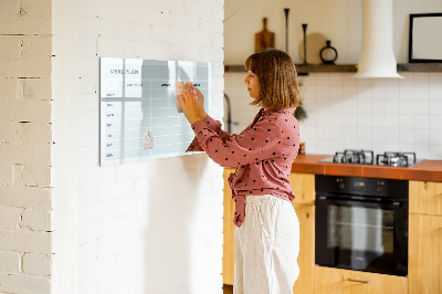 Dry erase board magnetic Meal plan with space for photos