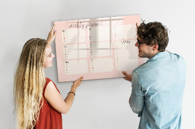 Magnetic dry erase board Weekly planner with space for photos