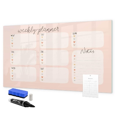 Magnetic dry erase board Weekly planner with space for photos