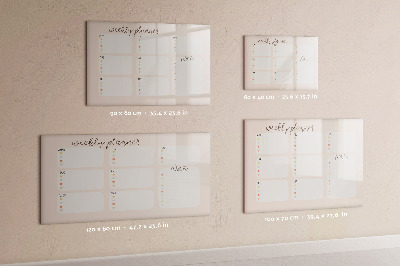 Magnetic dry erase board Weekly planner with space for photos
