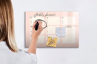 Magnetic dry erase board Weekly planner with space for photos