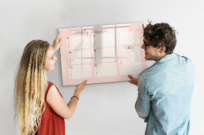Magnetic dry erase board Weekly planner with space for photos