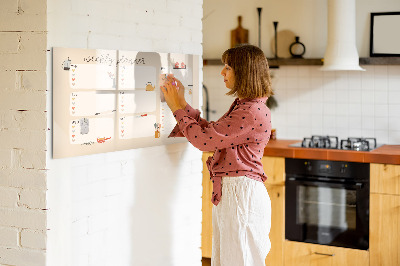Dry erase board magnetic Weekly planner with space for photos