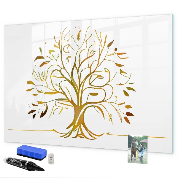 Dry erase board magnetic Memories tree with photos and notes