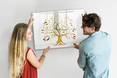 Dry erase board magnetic Memories tree with photos and notes