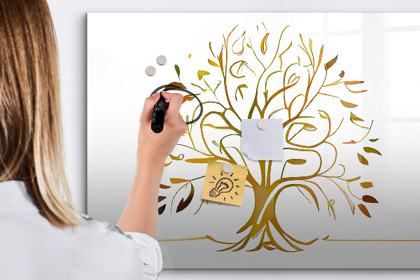 Dry erase board magnetic Memories tree with photos and notes