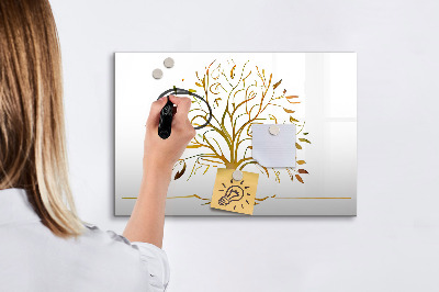 Dry erase board magnetic Memories tree with photos and notes