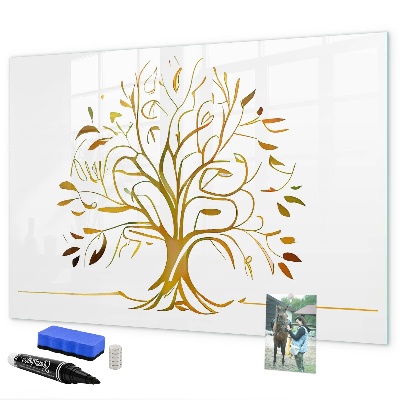 Dry erase board magnetic Memories tree with photos and notes
