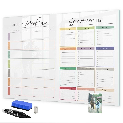 Magnetic dry erase board Meal plan and shopping list