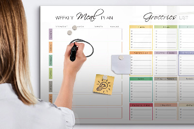 Magnetic dry erase board Meal plan and shopping list