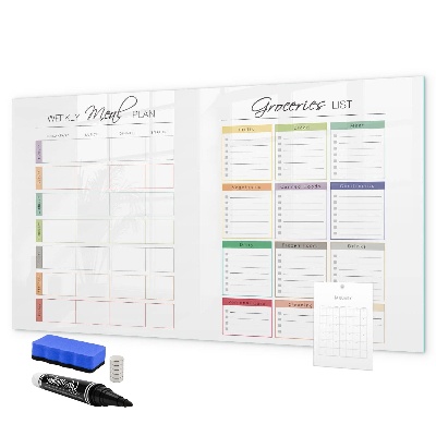 Magnetic dry erase board Meal plan and shopping list