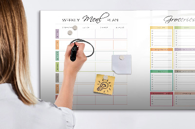 Magnetic dry erase board Meal plan and shopping list