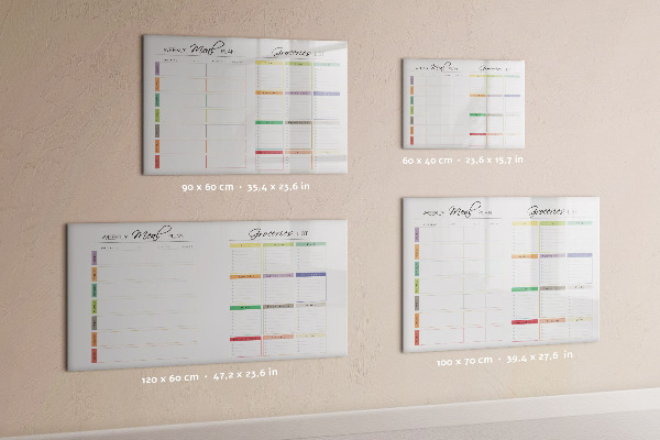 Magnetic dry erase board Meal plan and shopping list