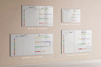 Magnetic dry erase board Meal plan and shopping list