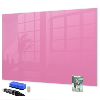 Dry erase board magnetic Pink board for notes and photos