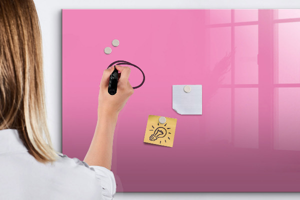 Dry erase board magnetic Pink board for notes and photos