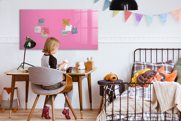 Dry erase board magnetic Pink board for notes and photos