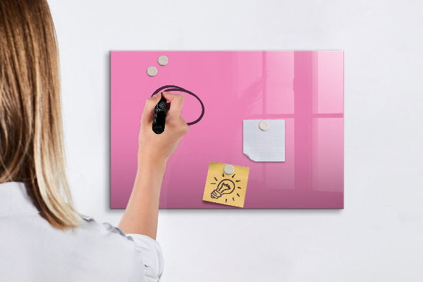 Dry erase board magnetic Pink board for notes and photos