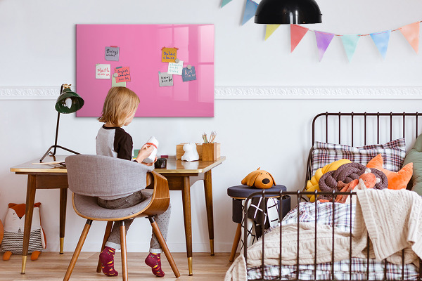 Dry erase board magnetic Pink board for notes and photos
