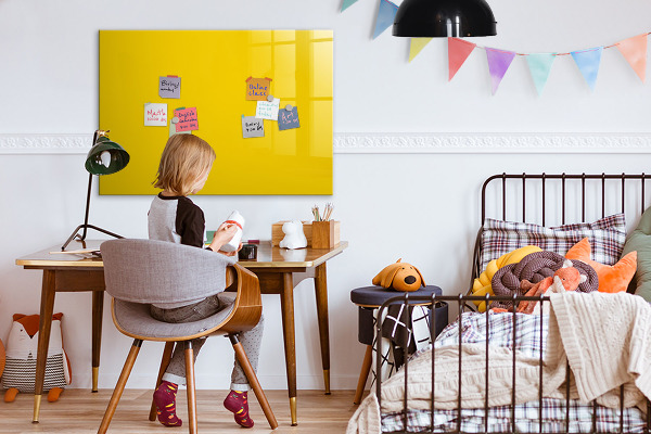 Magnetic dry erase board A colorful board for notes and photos