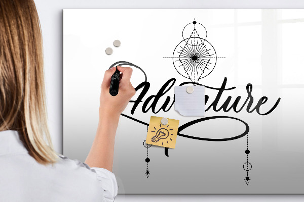 Magnetic dry erase board Modern board for photos and notes